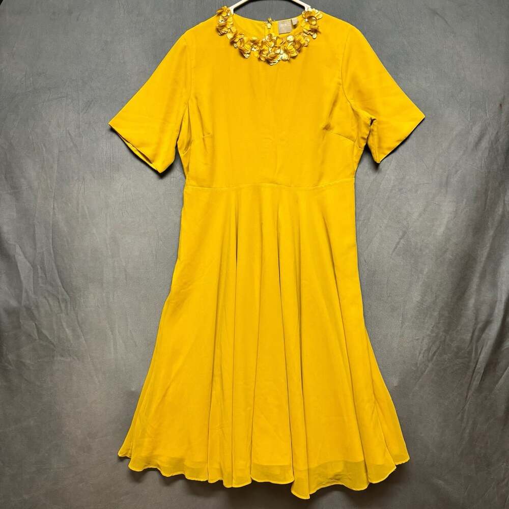 ASOS Embellished Collar Dress Dark Mustard Yellow